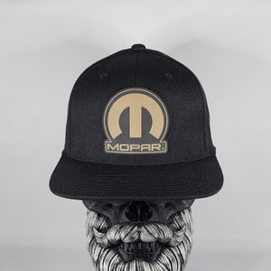 New Mopar Hat Flexfit 110 Snapback Leatherette Hat Patch