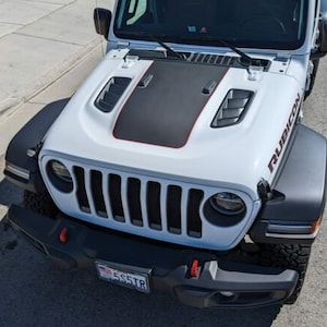 fits 2018-2023 Jeep Wrangler Rubicon Vinyl Hood Stripe Graphics sticker