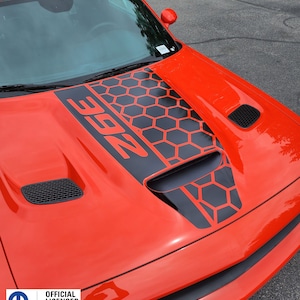 Fits 2019-2024 Dodge Challenger Hood Stripe Vinyl Decal Graphics Honey Side 392