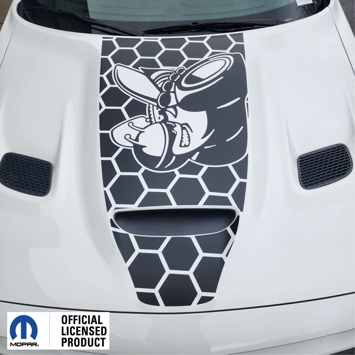 Fits 2019-2024 Dodge Challenger Hood Decal Scat Pack Bee W Honey Graphics Vinyl Sticker Decal