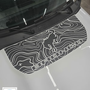 fits 2021-2025 Ford Bronco Hood Center Pony Topographical Decal Sticker Graphics