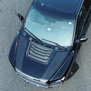 2015-2020 Ford F150 Tiras dobles para capó con estampado de mapa topográfico