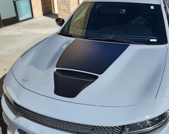Dodge Charger 2011-2014 Hood Blackout With Strobe Stripes Decals - Foto 6