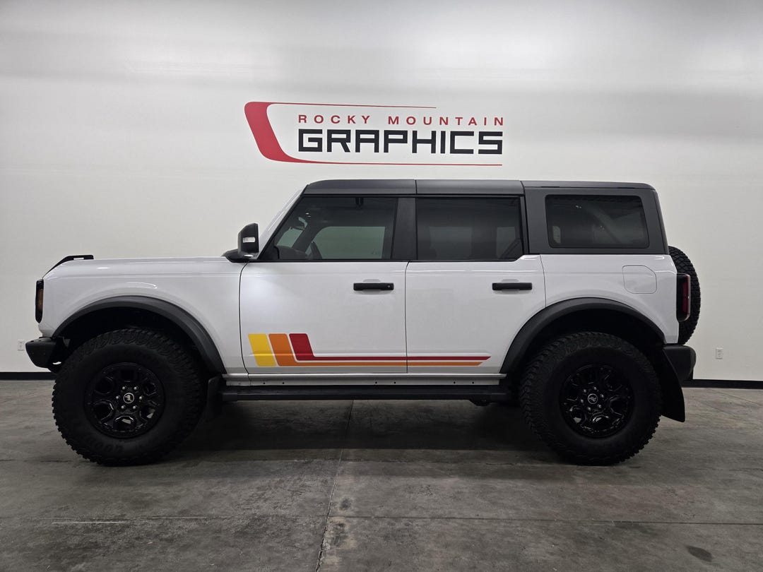 Bronco R Graphics 2021-2026 Ford Bronco Lower Side Stripe Multi Color - Vinyl Decals ...
