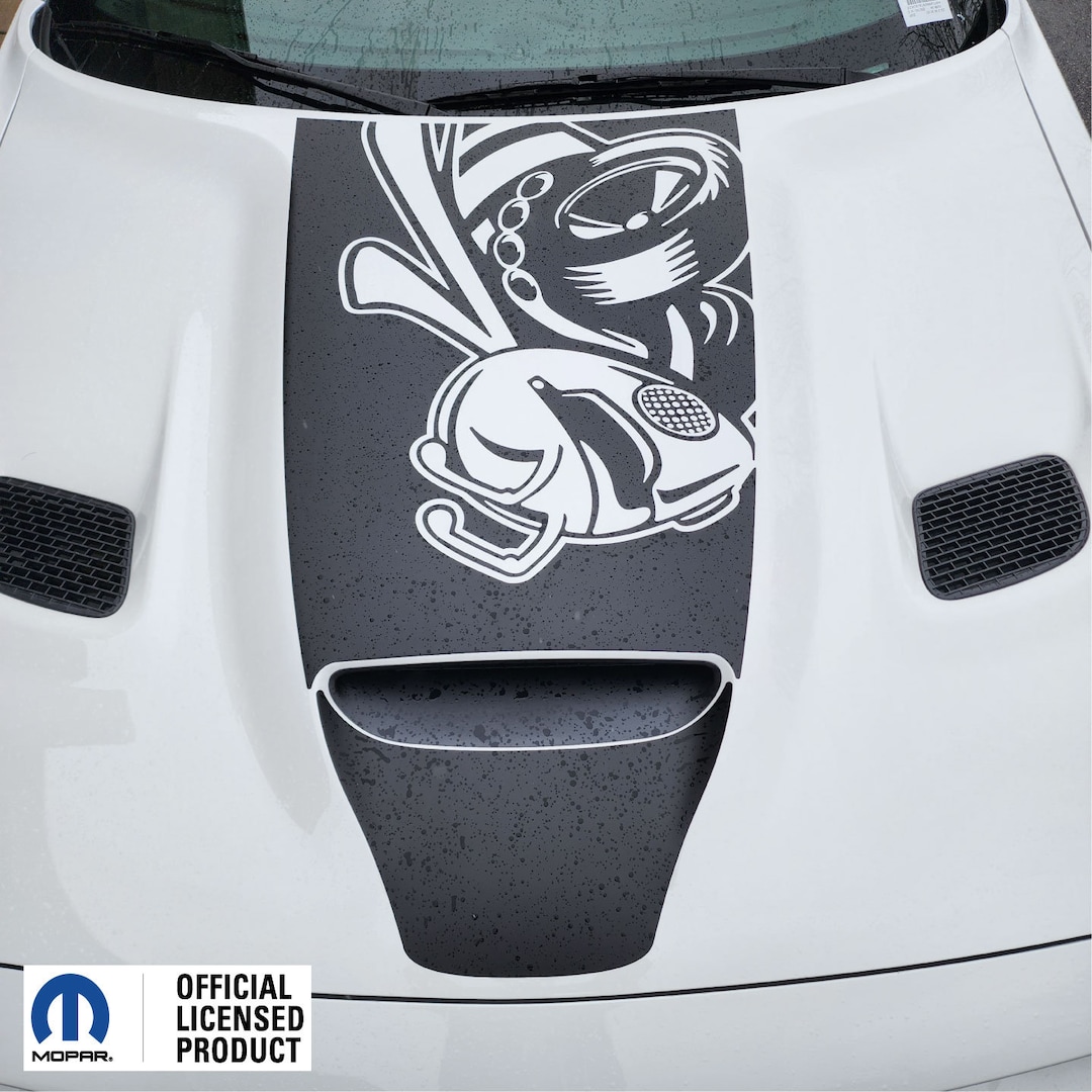 Fits 2019-2023 Dodge Challenger Hood Decal Angry Bee Graphics Sticker ...