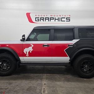 Fits 2021-2025 Ford Bronco Pony side graphics - Full Size Bronco vinyl decals Ford Performance Racing
