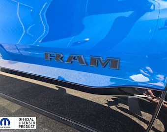 Fits 2019-2026 Ram Truck 1500 2500 3500 RAM emblem overlay with outline vinyl sticker-pair