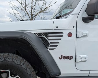 fits 2018-2025 Jeep JL Wrangler JT Gladiator Fender Flag Vent Vinyl Decals Graphics