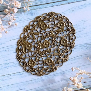 2pcs Metal Embellishments for Scrapbooking Filigree Jewelry Connectors Retro Planner Accessories Bullet Journal Decoration Parts 40x50mm
