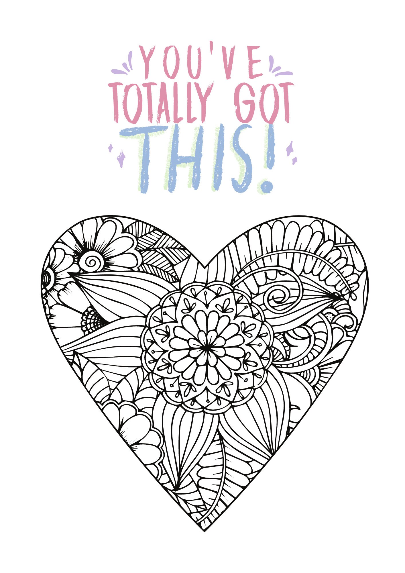 Printable Coloring Pages for Kids Instant Download PDF |positive Quote ...