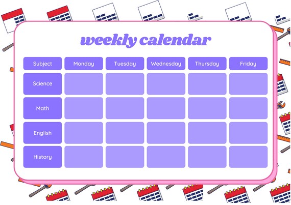 Custom Printable Calendar Template Teacher Organization Academic Set Weekly Lesson Printable Planner Printable Classroom Teacher Supplies - Etsy