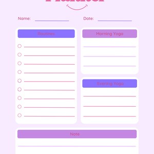 Health and Fitness Planner | Healthcare and Selfcare Tracker | Yoga Routine Plan | Wellness Planner PDF | Mental Health Planner Printable