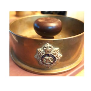 Ashtray WW2 Trench Art Brass Royal Army Service Corps Miltaria Handmade VGC