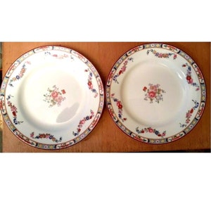 Pair of 17.5cm Side-Plates J & G Meakin Sol Floral Garlands Art Deco  VGC