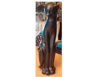 Tall Ceramic Black Cat Figural Ornament 35cms Heavy!