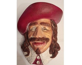RARE! Bossons? Legend? Chalkware Head Cavalier Red Hat Hand Painted