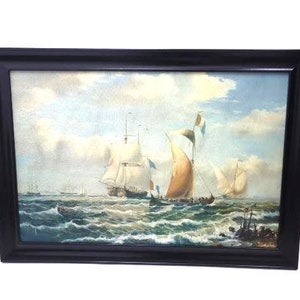 Large framed nautical art print