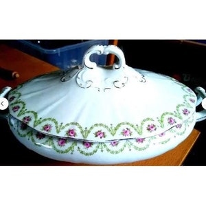 Art Nouveau Staffordshire Lidded Soup Tureen Casserole Dish 30 cm With RARE Backstamp VGC