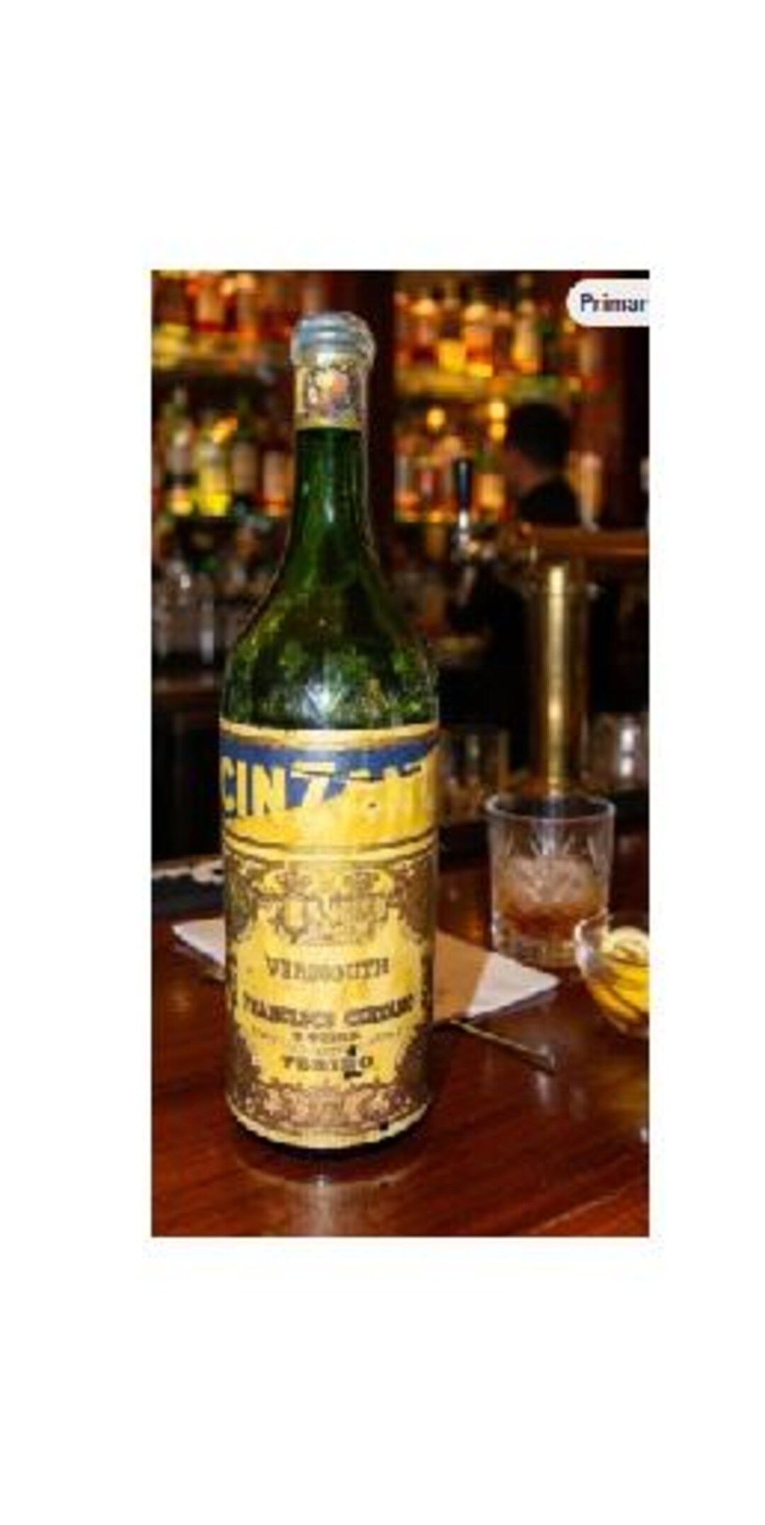 Vintage 5 Ltr Glass Rehoboam Cinzano Torino Bottle C1955 Rare