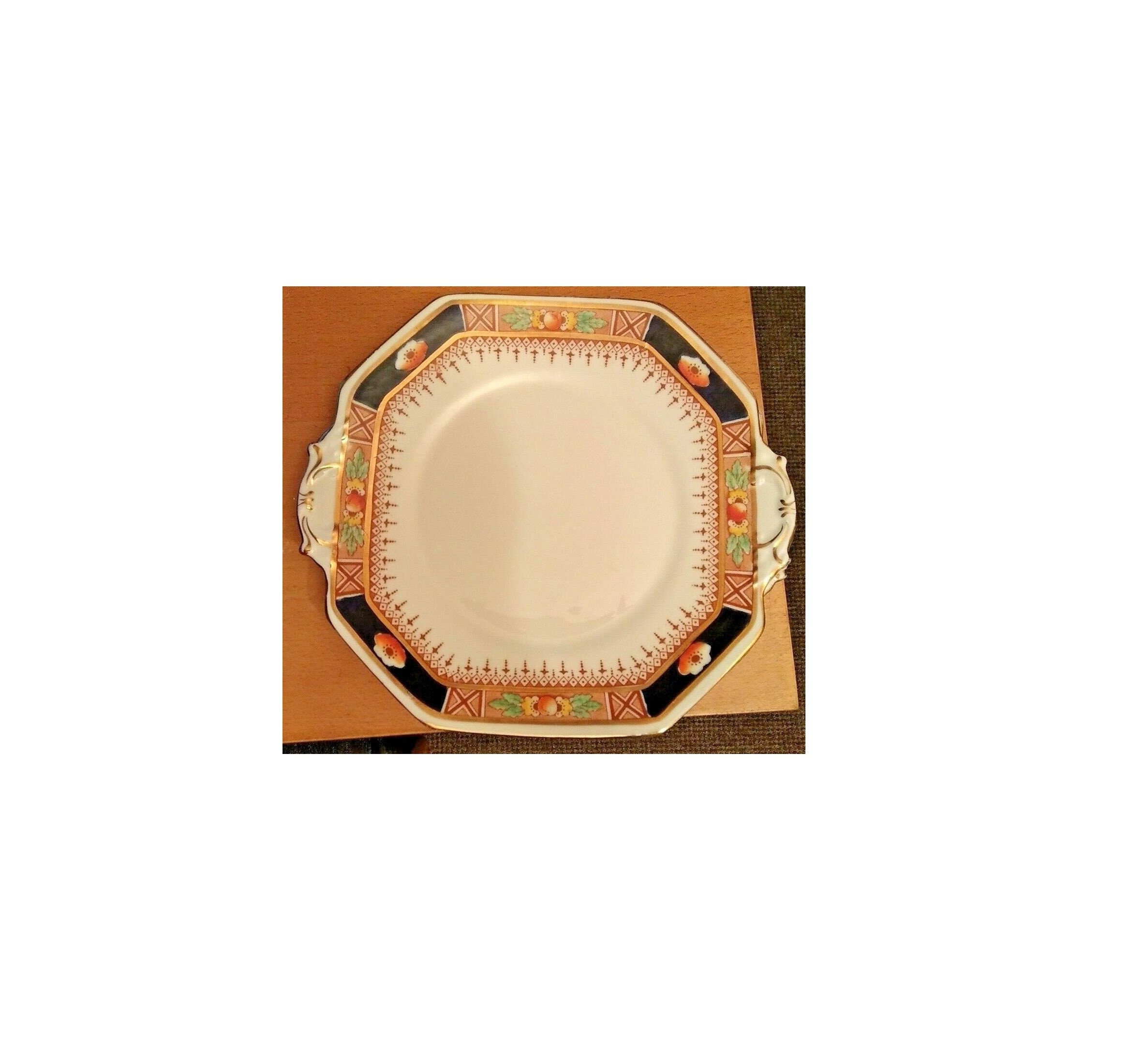 10 Handled Cake Plate English Bone China Royal Stafford 6196 10 Handled Cake Plate English Bone China Royal Stafford 6196