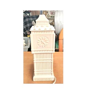 Big Ben Collectable Table Lamp Base 41.5 cm Ceramic White Minor Damage