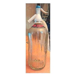 Collectable Vintage Glass Soda Syphon  Blue Top  Hooper Struve Northants VGC