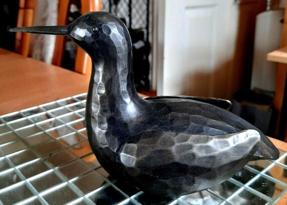 ヴィンテージ アヒル/鳥の置物 陶器製 長い尖ったくちばし 珍しい 非常