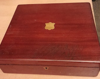 Vintage Wooden Triple Layered 24-Piece Cutlery Keepsake Storage Box