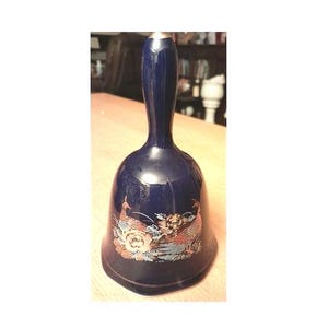 Cobalt Blue Ceramic Bell - 14 cms Tall