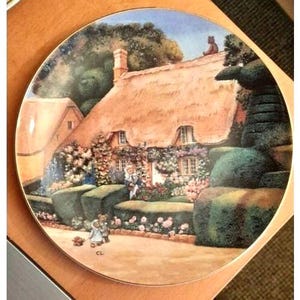 Vtg  Collector plate Teddy Bear Cottage by Carol Lawson Franklin Mint MA336Y VGC