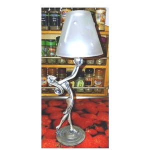 Figural Metal & Glass Tealight Holder 28 cm