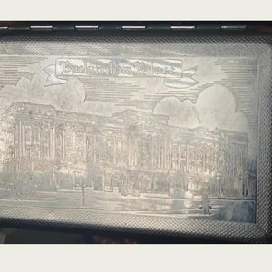 RARE 1950s Tallent England Cigarette Case &quot;Buckingham Palace&quot; Vintage