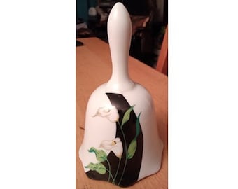 Vintage White Ceramic Bell - 13 cms Tall