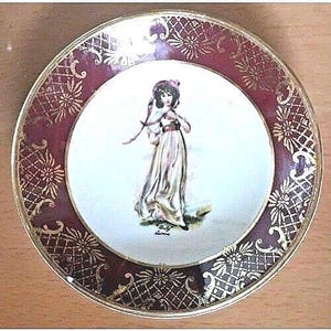 Deep Pin/Ring Dish c.1930 &quot;Pinky&quot; 1-77 Wetherby Hanley Falcon Ware 4&quot; VGC