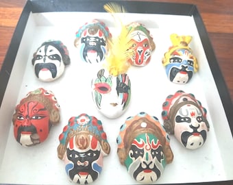 Ceramic Wall Art Face Masks Vintage Collectable MINIATURES 5 cm