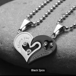 Conjunto de pulseiras de colar de casal para homens e mulheres amor coração pingente colar dele e dela pulseiras presente de casal, dia dos namorados!