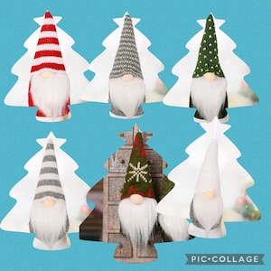 Mini colgante de muñeco de punto navideño, adorno para árbol de Navidad para fiesta, 6 piezas/5 piezas