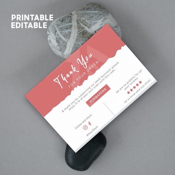 Printable Thank You Card Thank You Cards Design 5x7 Inches Etsy