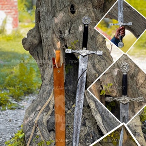 Handmade Damascus Steel Excalibur Sword Replica - King Arthur Decor