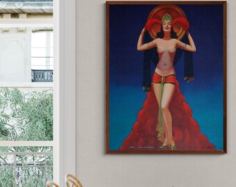 Lady of Mystery by Edward Mason Eggleston Vintage Art Nouveau Art Decor Painting Canvas Posters, Cavas Prints Wall Art for Living Room