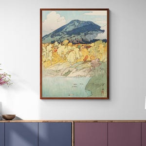 Autumn In Hakkodasan By Yoshida Hiroshi, Antique Japanese Landscape Shin-Hanga Woodcut Painting Canvas Wall Art Home Decor, Autumn Print