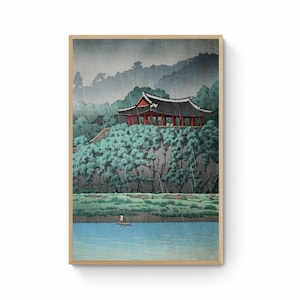 Kawase Hasui Reproduction Canvas Prints - Morande, Pyongyang Korea Series Japanese Landscape Art Print Canvas Wall Art, Ukiyo e Canvas Print