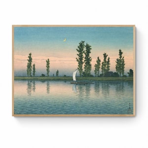 Japanese Art Print -  Early Autumn in Itako by Kawase Hasui, Japanese Wood Block Canvas Wall Art, Giclee on Canvas, Giclée Fine Art Print