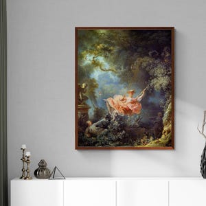 Swing Jean-Honoré Fragonard, Rococo Painting Archival Museum Canvas Art Print, Vintage Painting Canvas Wall Art Home Decor