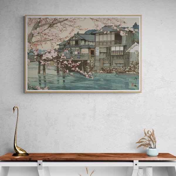 Japanische Flora Kunstdrucke, Hayase Hiroshi Yoshida Kunstdruck auf Leinwand, japanische Gemälde, Holzschnittreproduktionen, Sakura Gemälde