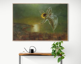 John Atkinson Grimshaw "Spirit of the Night" Flying Fairy Canvas Print