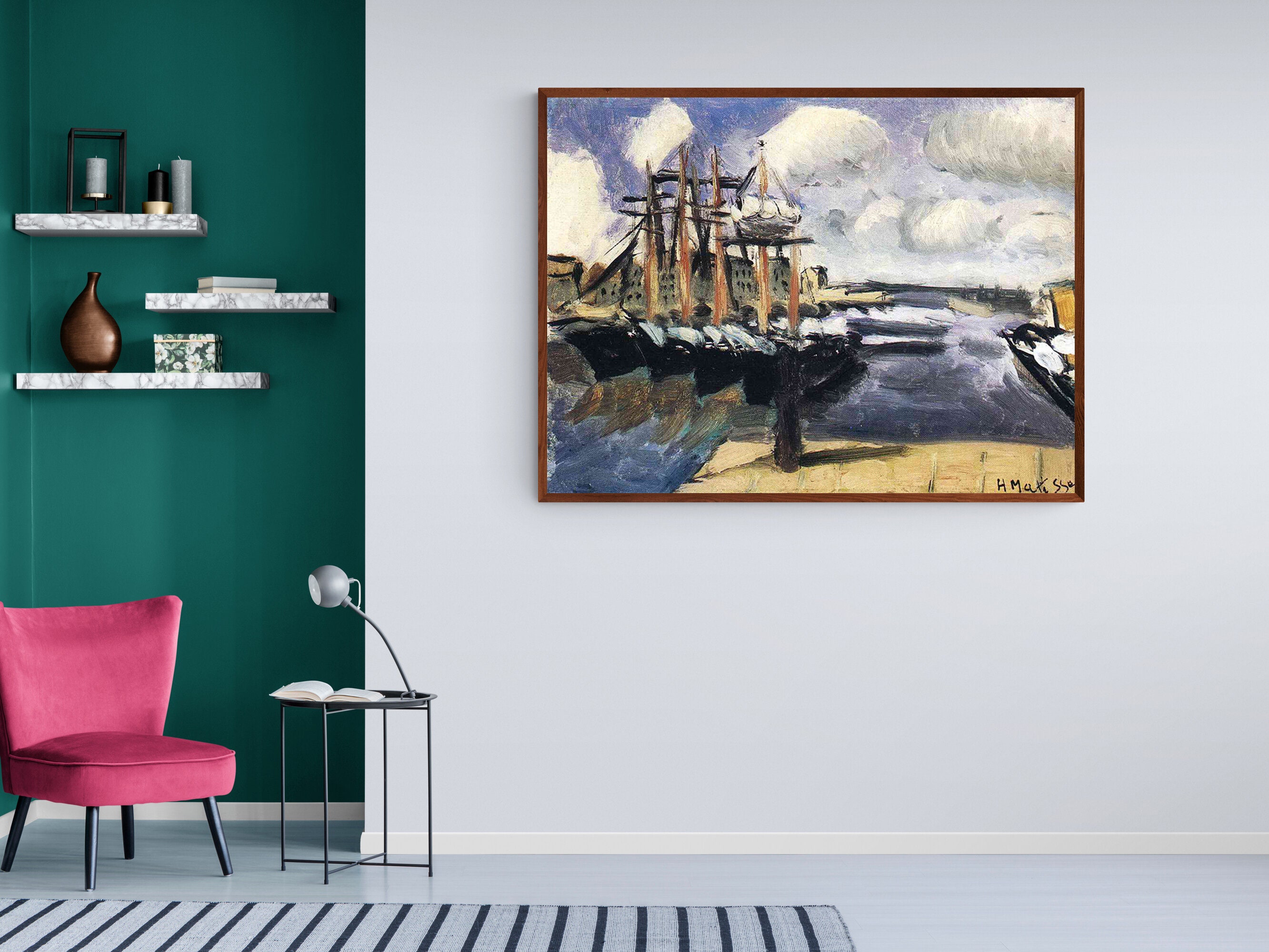 Canvasprint Henri Matisse Four Boats: abstract zeegezicht, vintage