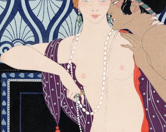 Art Nouveau Lesbian Canvas Print – George Barbier, The Songs of Bilitis