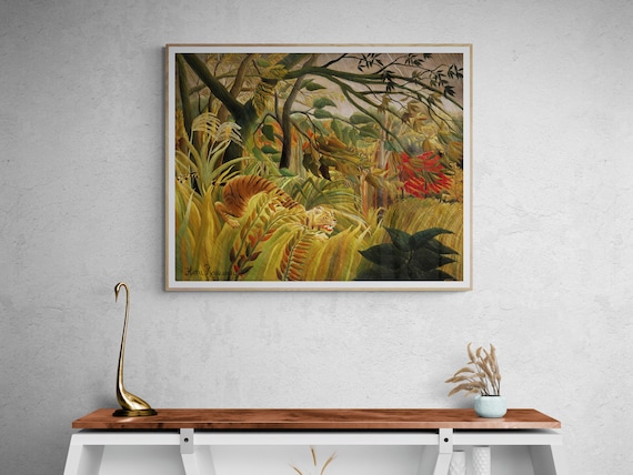 アンリ・ルソー 「熱帯嵐のなかのトラ」 リトグラフ エディション