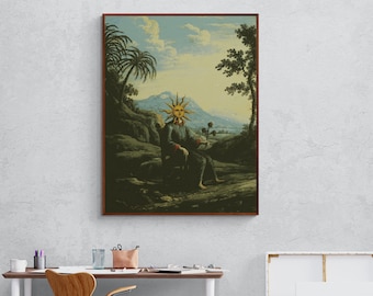 Zoroastre Clavis Artis, MS Verginelli-Rota, 1737, illustration surréaliste de collage art par alchimiste, impression d&#39;art mural sur toile décor zoroastrien